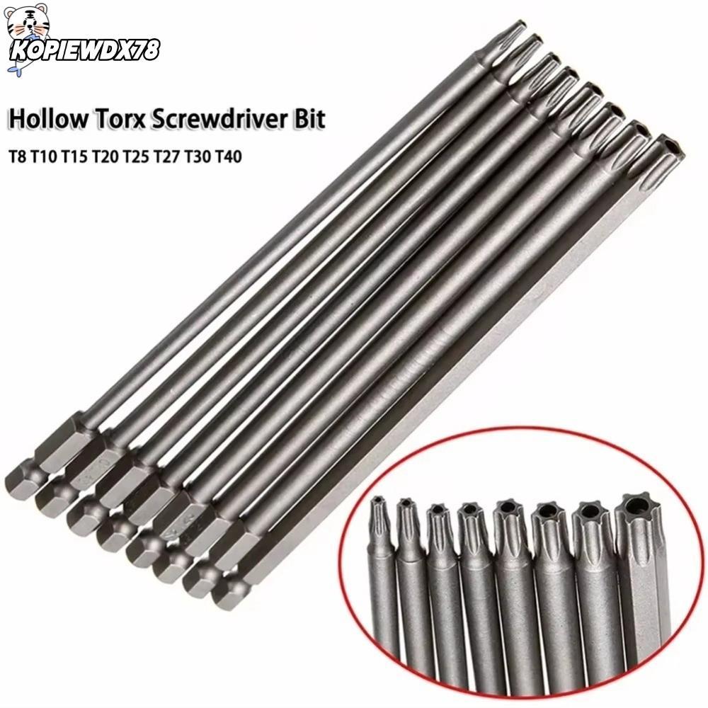 KOPIEWDX78MN 8PCS Hex Head Allen ประแจเจาะ Bits ชุด, 100 มม.150 มม.200 มม.1/4 นิ้ว Torx ไขควงชุด Bit