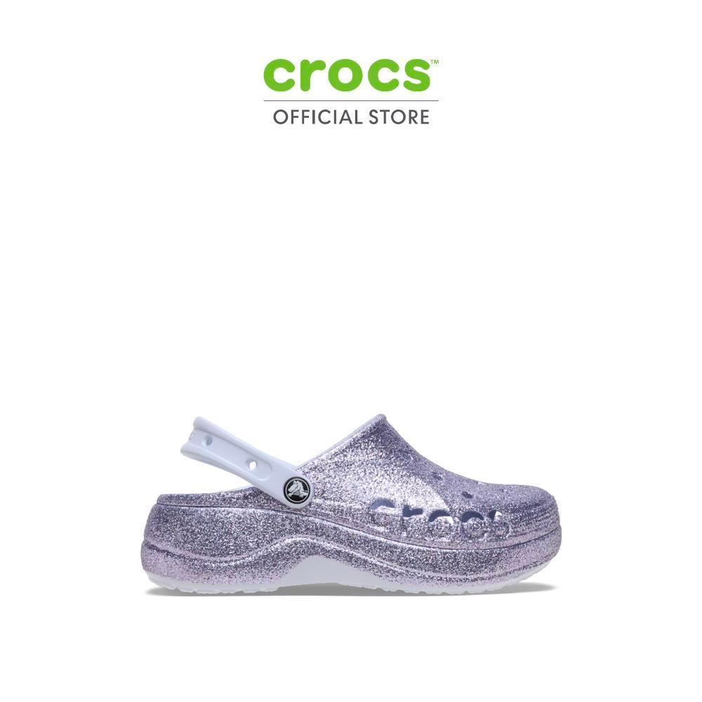 CROCS รองเท้าลำลองผู้หญิง BAYA PLATFORM GLITTER CLOG รุ่น 208459-5AF - DREAMSCAPE