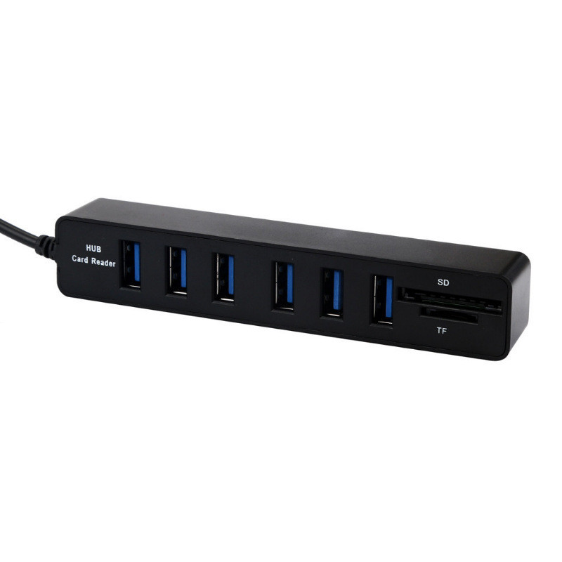 USB HUB COMBO 8-Port Splitter TF/SD Card Reader คอมพิวเตอร์ HUB COMBO Extension
