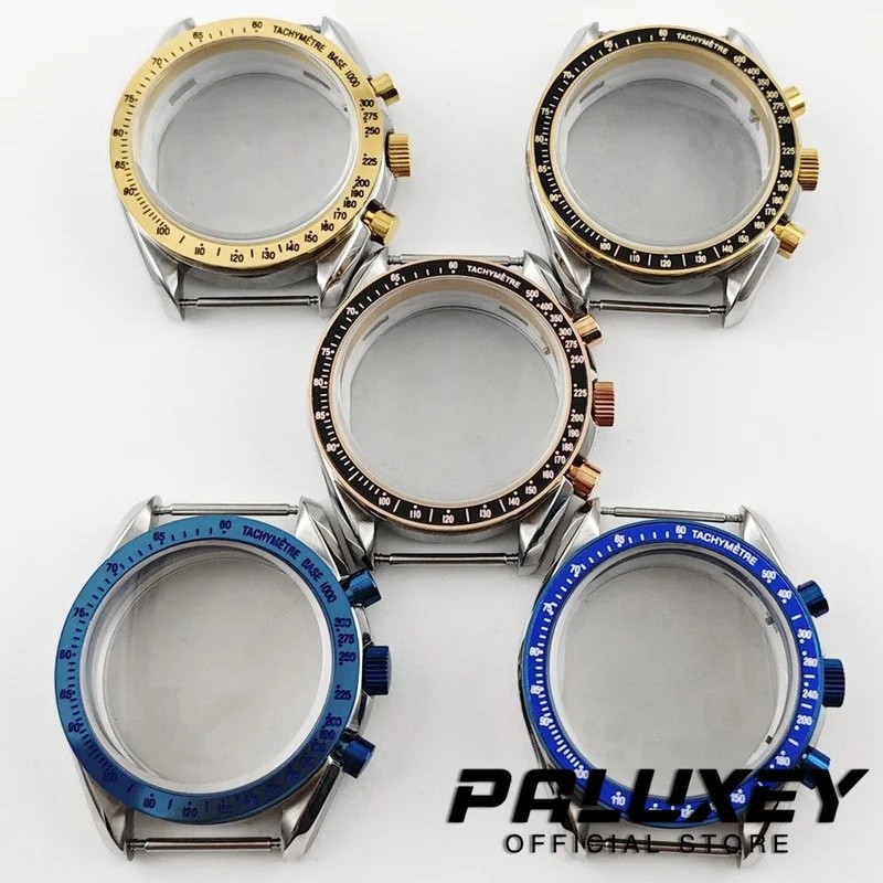 PALUXEY VK63 40 มม.Chronograph นาฬิกาผู้ชายโลหะเคลือบแก้วนาฬิกาอุปกรณ์เสริมนาฬิกาอะไหล่ Fit VK63 VK6
