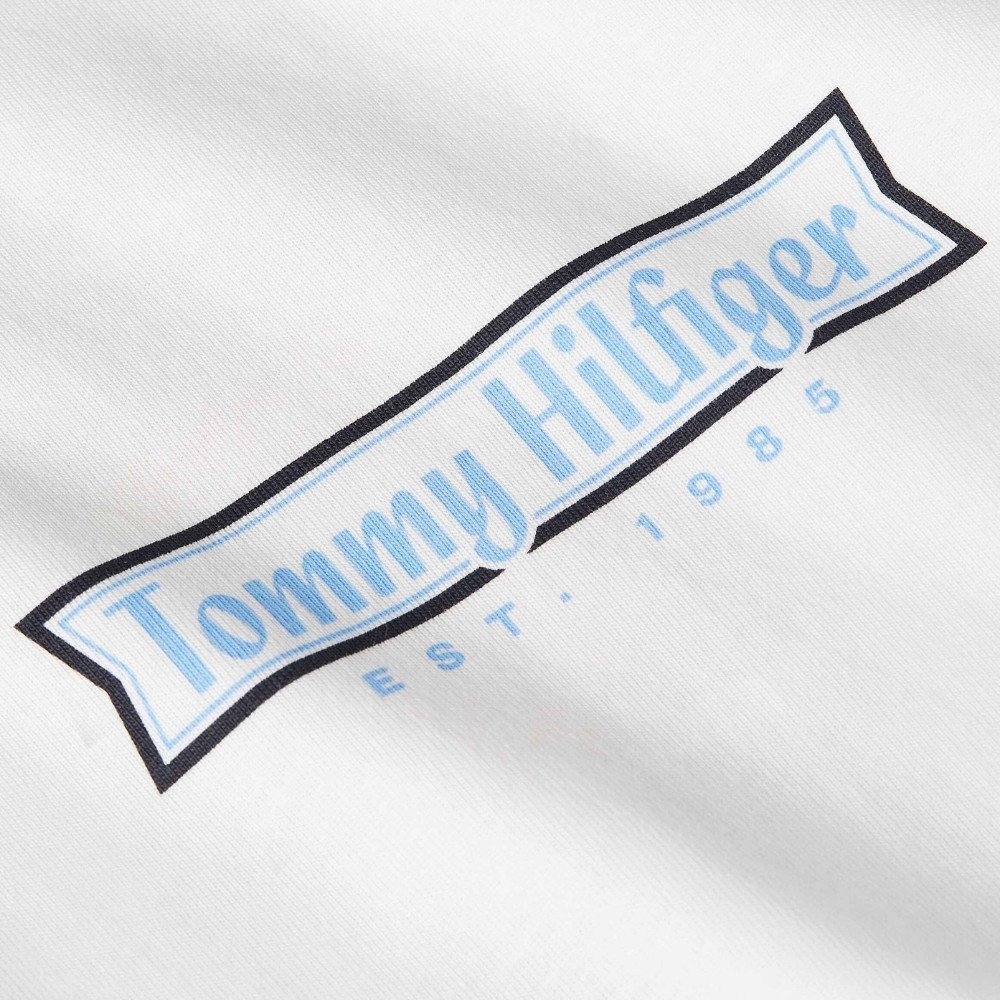 Tommy Hilfiger เสื้อยืด ผู้ชาย รุ่น MW0MW41465 YBL - สีขาว ทรง Regular — صورة 2