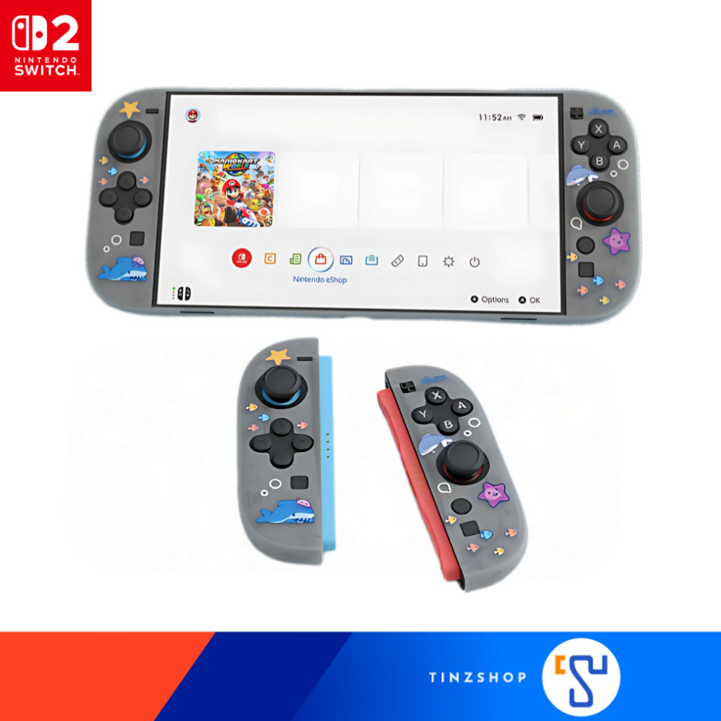 [ส่งด่วน] [ Switch2 ] GeekShare Case : Shark Party for Nintendo Switch 2 : เคสกันกระแทก  ลายฉลามสุดน่ารัก : Tinzshop