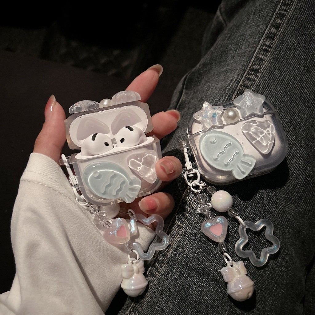 ปลาดาว ปลาดาว เคสหูฟัง 1/2/3/4 เคสใสการ์ตูนนูน Airpods เคสหูฟังบลูทูธ เคสหูฟังไร้สาย pro pro2 gen ge