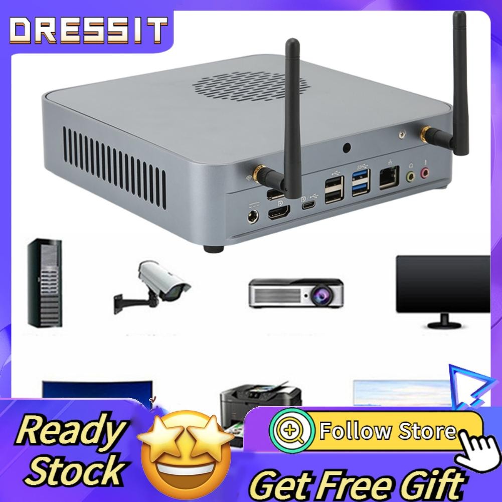 Dressit-th Mini PC Win10 ระบบปฏิบัติการ 16GB 32GB DDR4 3x4k ที่ 60Hz 2.9GHz ถึง 4.2 GHz Gigabit Ethe