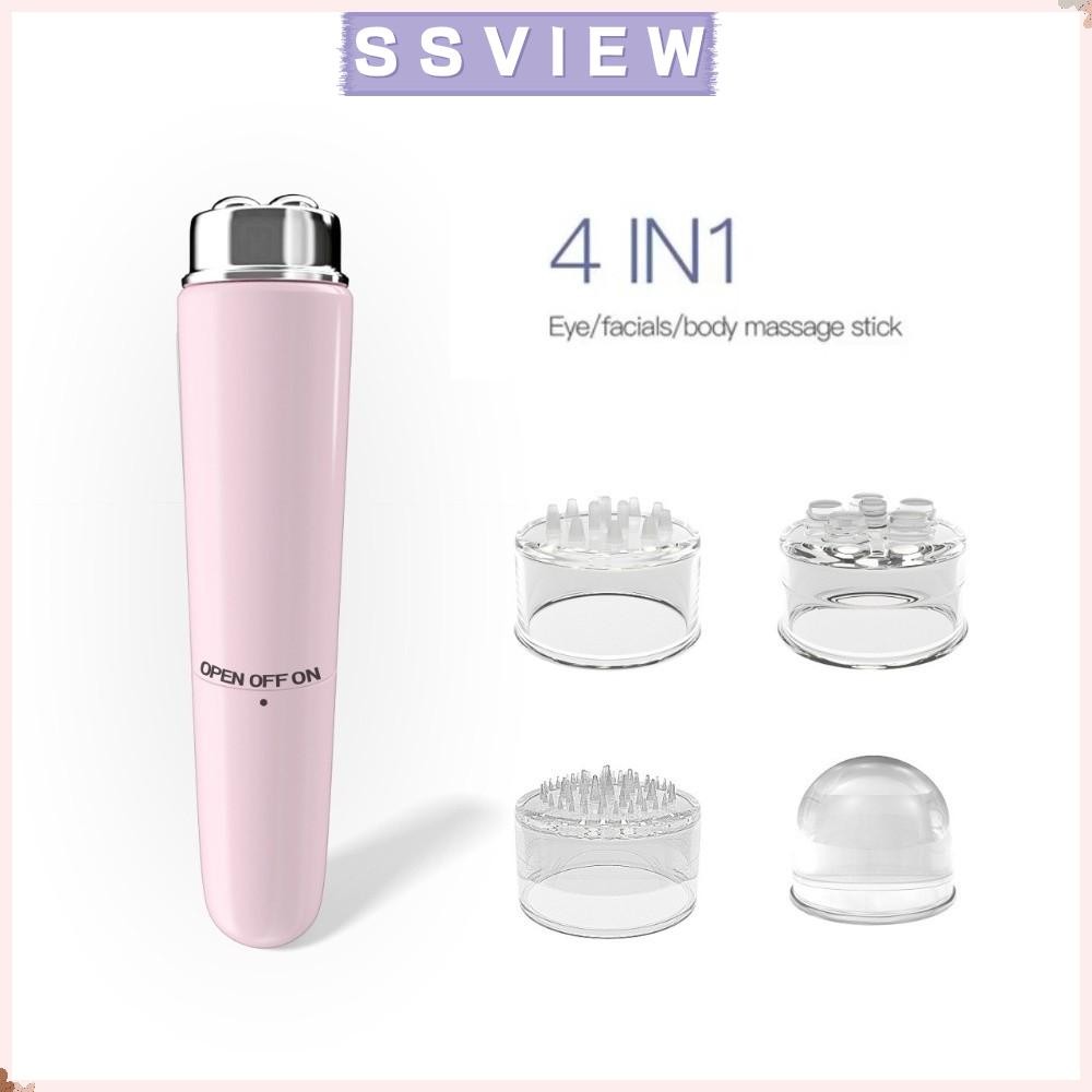 เครื่องนวดหน้าไฟฟ้า STILLSAVIEW, เครื่องมือเสริมความงามดวงตา ABS แบบสั่นสะเทือนขนาดเล็ก 4 In 1 นวดตาแบบพกพา