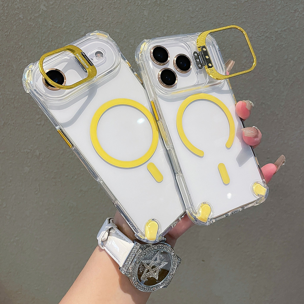 เคสแม่เหล็กโปร่งใสสําหรับ iPhone 17 Pro Max Air 17 Air 5G เคสโทรศัพท์ชาร์จไร้สายหลากสีกันกระแทกฝาหลัง