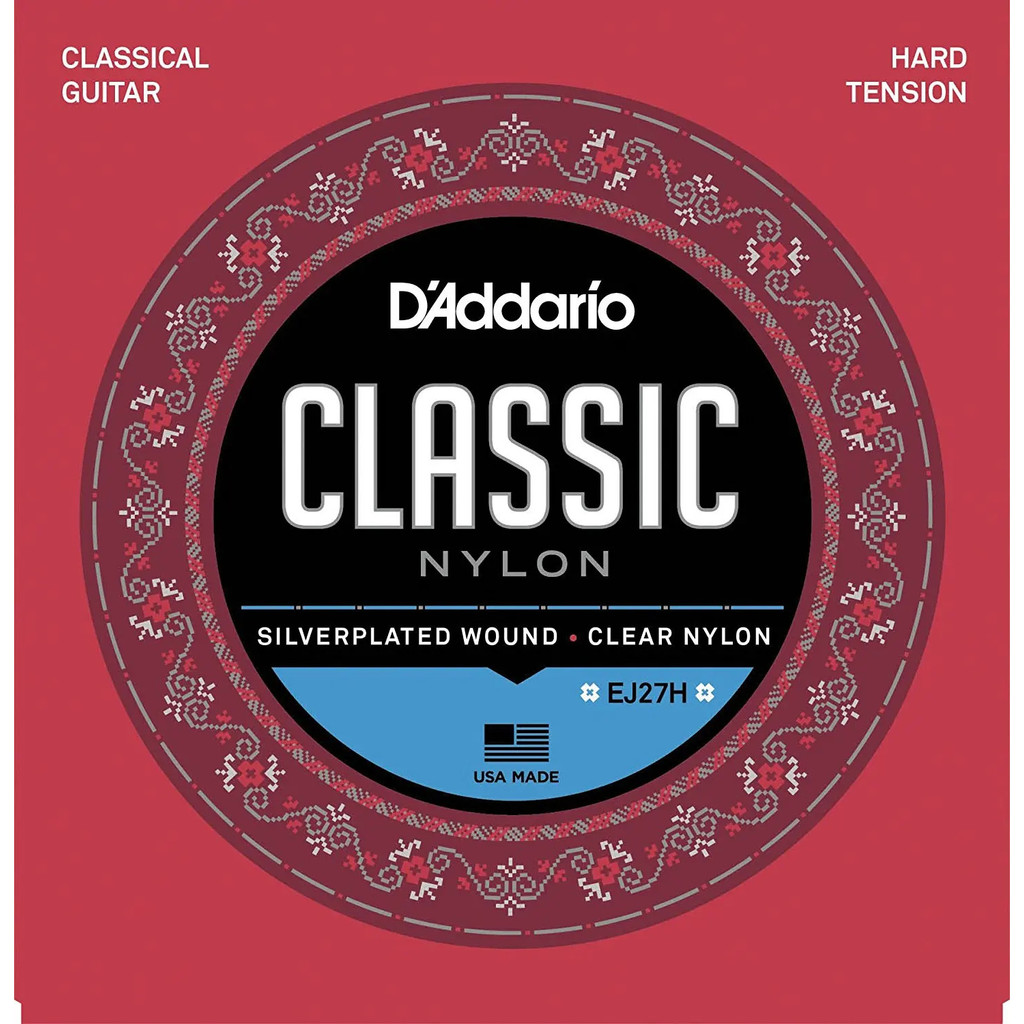 D'ADDARIO DAddario EJ27H / EJ27N Student Nylon Classical Guitar Strings, Hard/Normal Tension