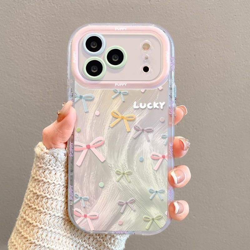 สต็อกพร้อม❤Bowknot Apple 17 เคสโทรศัพท์หญิง iPhone17Pro สไตล์ใหม่ 17Air เคสป้องกัน 17Promax