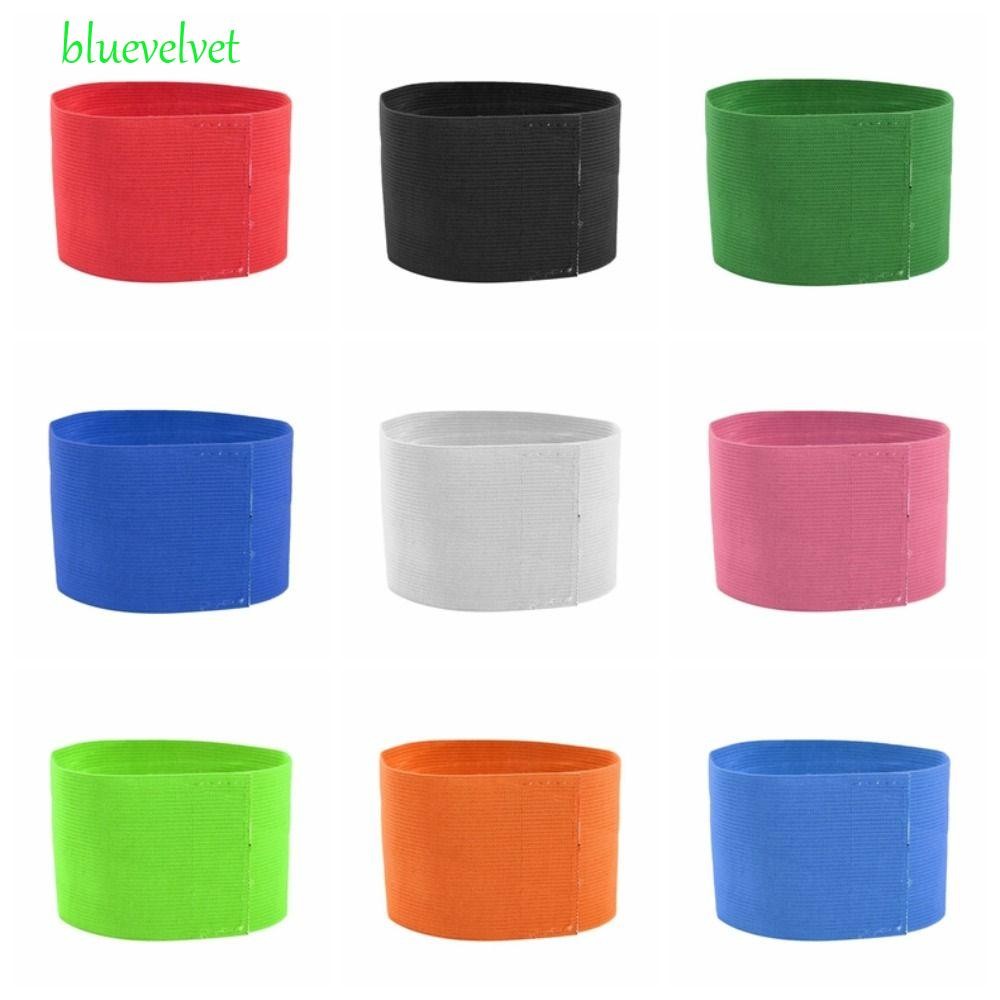 ปลอกแขนฟุตบอล BLUEVELVET ความยืดหยุ่นที่ปรับได้ ปลอกแขนกัปตันฟุตบอล การฝึกฟุตบอล มืออาชีพสีสันสดใส 15 สีปลอกแขนแบบทีมผู้เล่น