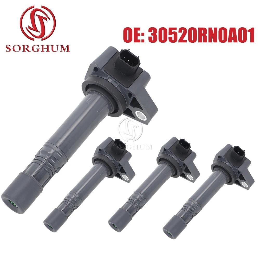 SORGHUM 1/4PCS คอยล์จุดระเบิดรถยนต์สําหรับ 2009 2010 2011 2012-2015 Honda Pilot Ridgeline Acura MDX 