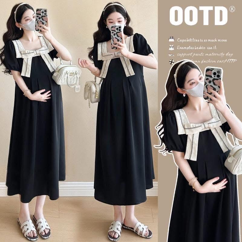 AA4511 ( งานแฟชั่น ) ชุดผ้าผสม เนื้อผ้านิ่ม ลื่น ทิ้งตัว มีสายผูกเอว ไม่มีซับในผ้าไม่บาง