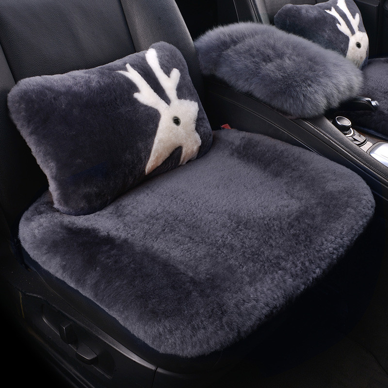 เบาะรองนั่งรถยนต์ขนสัตว์บริสุทธิ์ฤดูหนาว Tesla Model3 Y Cadillac CT6 XTS ATS-LXT5 เบาะรองนั่ง