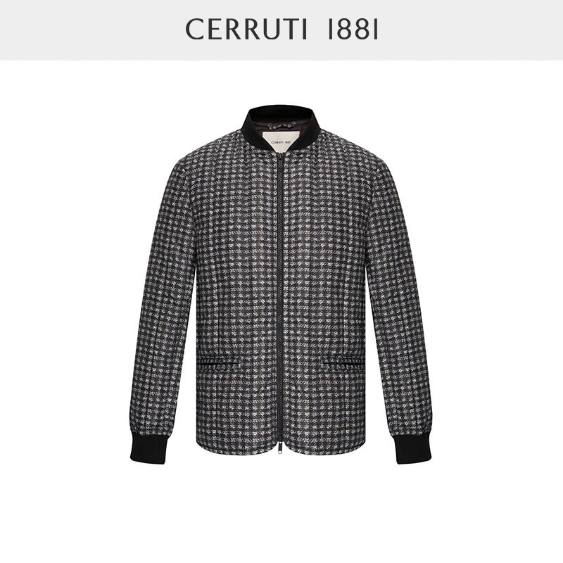 CERRUTI 1881 สวมใส่สบาย เสื้อแจ็คเก็ตสั้นสำหรับผู้ชาย สไตล์ธุรกิจ C38J7EI411