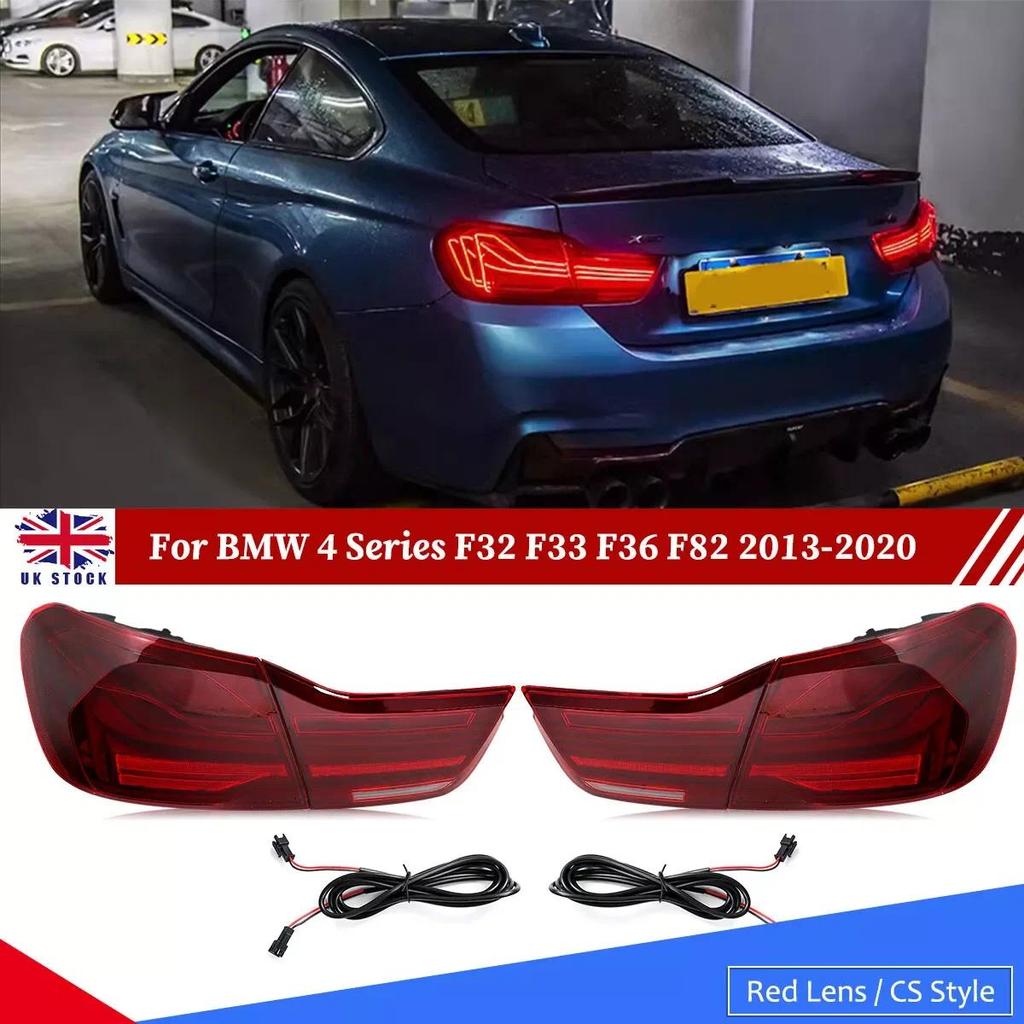 CS สไตล์ไฟท้ายด้านหลังสีแดงสําหรับ BMW 4 Series F32 F33 F36 M4 F82 F83 2013-2020 ไฟย้อนกลับอะไหล่รถย