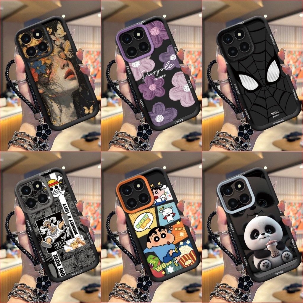 เคส Honor X7D 5G เคสโทรศัพท์ซิลิโคนอ่อนนุ่มเทรนด์ภาพสีดํา TYHS