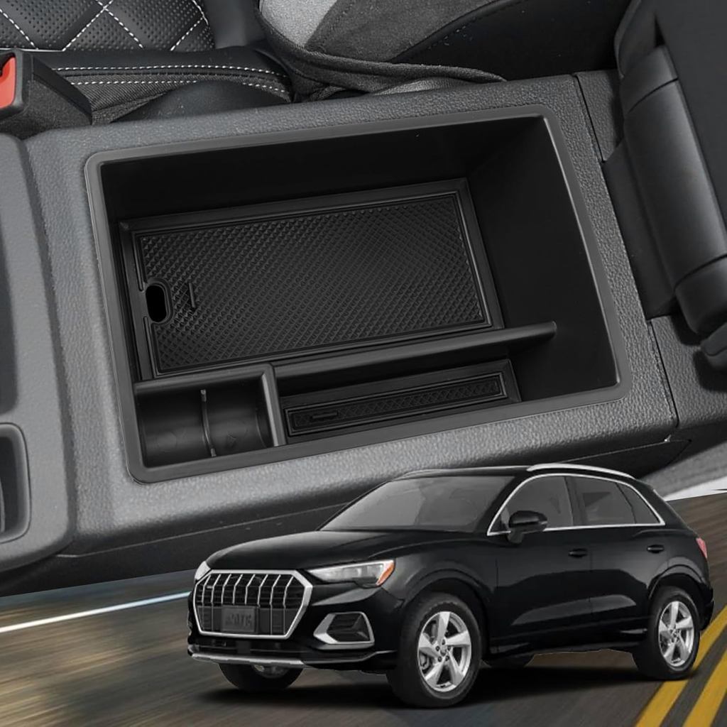 YEE PIN ใช้งานร่วมกับ Audi Q3 คอนโซลกลางถาดสําหรับ Audi Q3 อุปกรณ์เสริมสําหรับ 2023 2024 2025 Audi Q