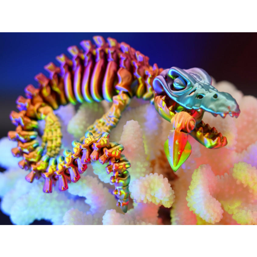 โครงกระดูก Cuero Mosasaurus ของเล่น Articulation Flexy โครงกระดูกไดโนเสาร์