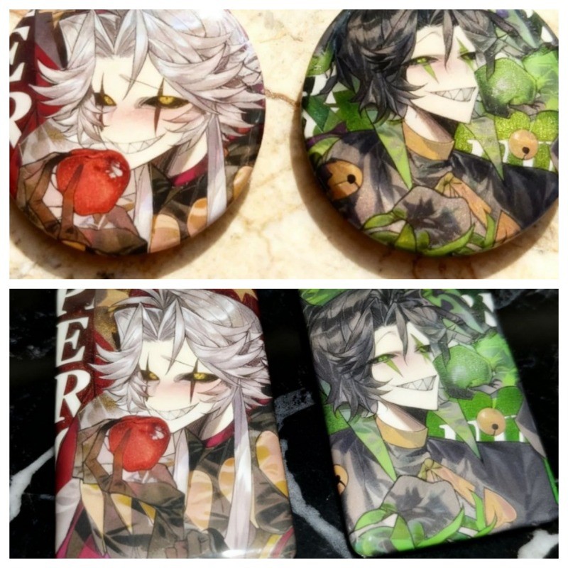 The Freak Circus เข็มกลัดคอสเพลย์ Apple สไตล์ Pierrot และ Harlequin สำหรับผู้หญิง สร้อยคอลายโลหะ แฟชั่นและของขวัญที่เหมาะสม