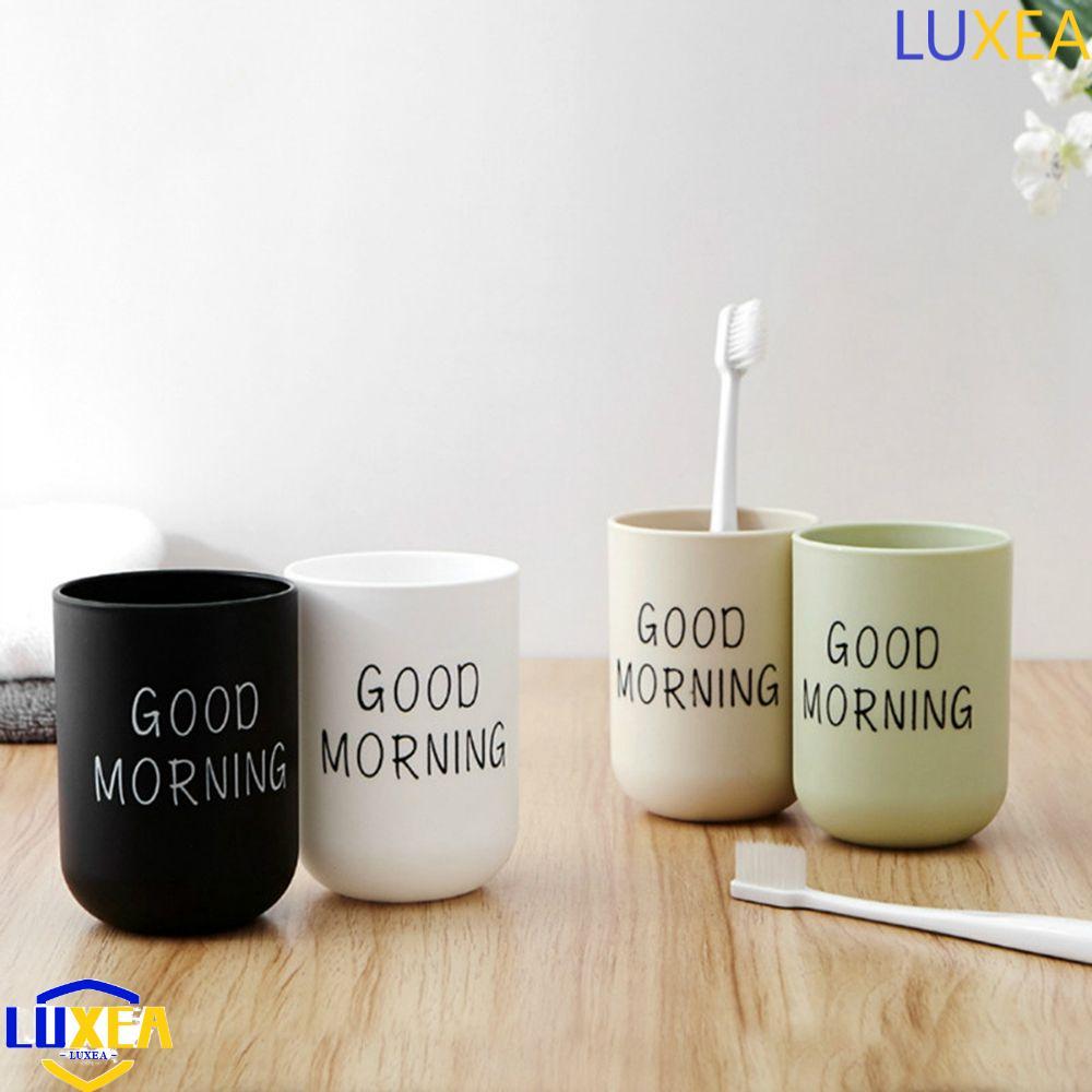 LUXEA Good Morning Cup Travel ที่ใส่แปรงสีฟันพลาสติกทนความร้อนจัดเก็บถ้วยดื่ม Drinkware ถ้วยชา C0ffe