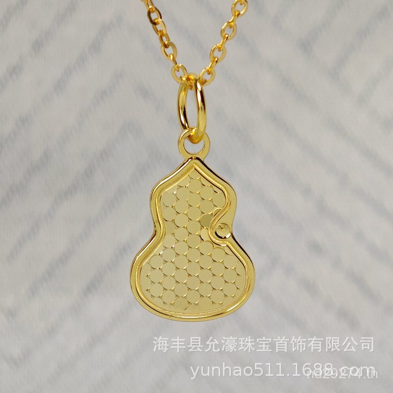 เงินสเตอร์ลิงออกแบบหญิง Niche Gourd ของขวัญวันเกิดจี้ Golden Gourd Light Shadow สร้อยคอ Fulu High-En