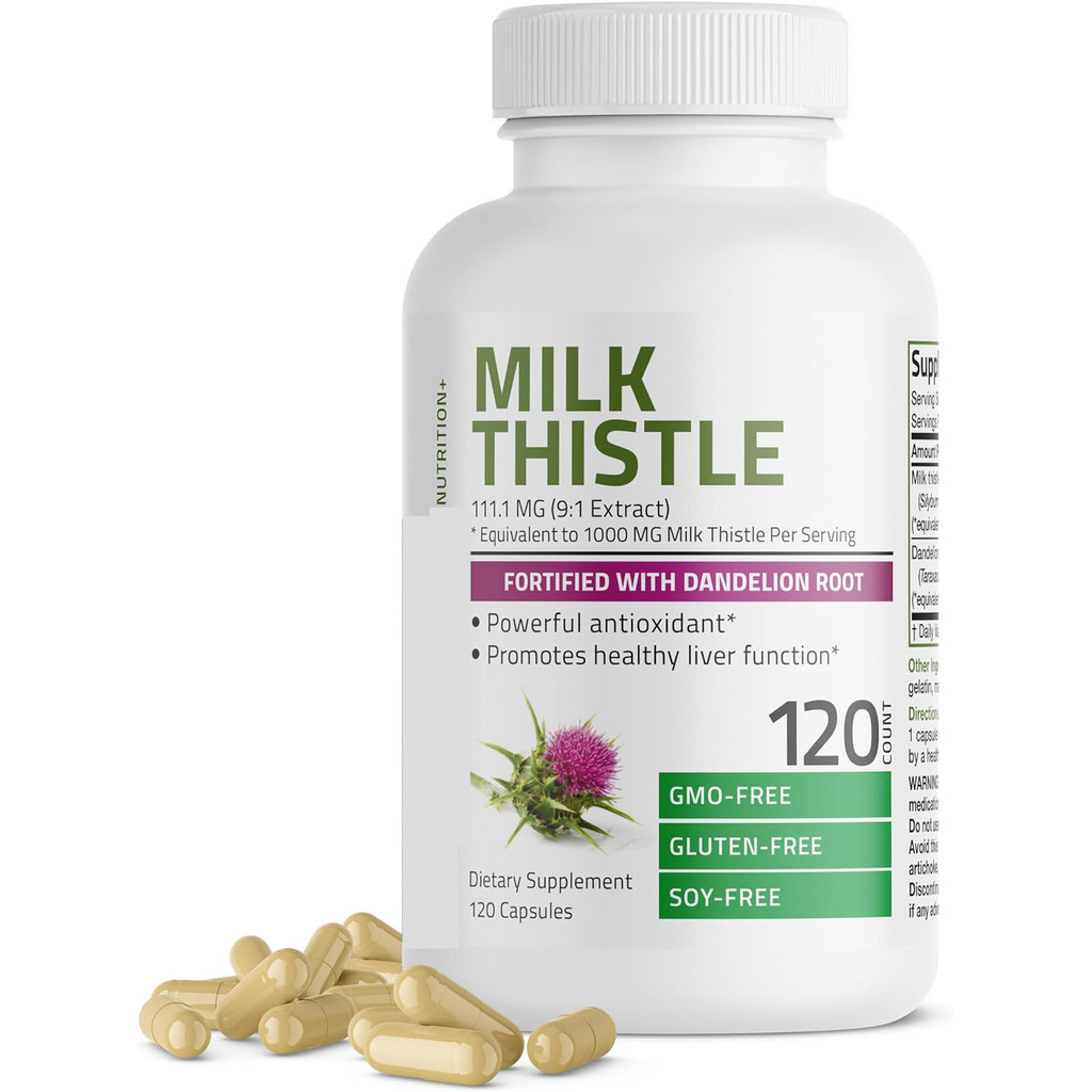 120 แคปซูล Milk Thistle Dandelion Root Liver อาหารเสริม MILKTHISTLEdr6u5yejj1019