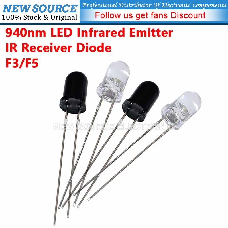 [20 ชิ้น] IR333C-A PT333-3B IR333 IR333C PT333 DIP F3 F5 3 มม.5 มม.940nm LED อินฟราเรด Emitter IR ตั