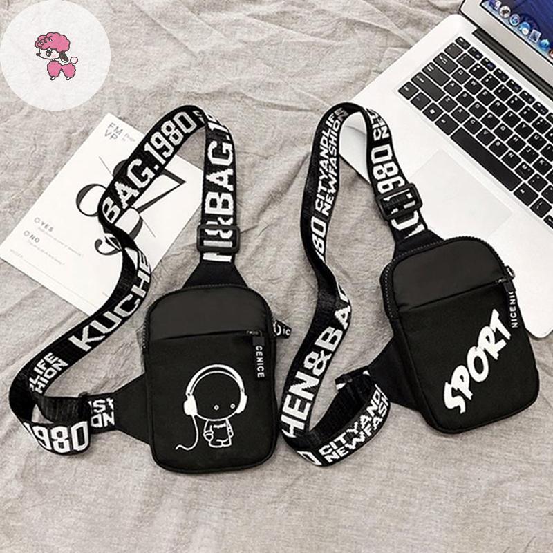 GRL กระเป๋าสะพายชายแนวโน้มกันน้ําขนาดเล็กกระเป๋า Messenger Square Crossbody กระเป๋าสําหรับชาย Sacoch