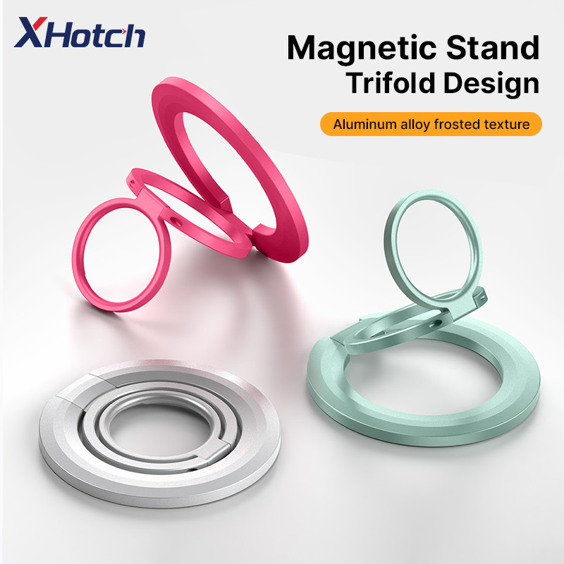 XHotch สามพับ Strong Magnetic Bracket สําหรับ iPhone 17 16 15 14 13 12 Pro Max ผลิตจากวัสดุโลหะและ Strong Magnetic Attraction วงเล็บสามารถหมุนได้ 360 องศาและพับ Dou