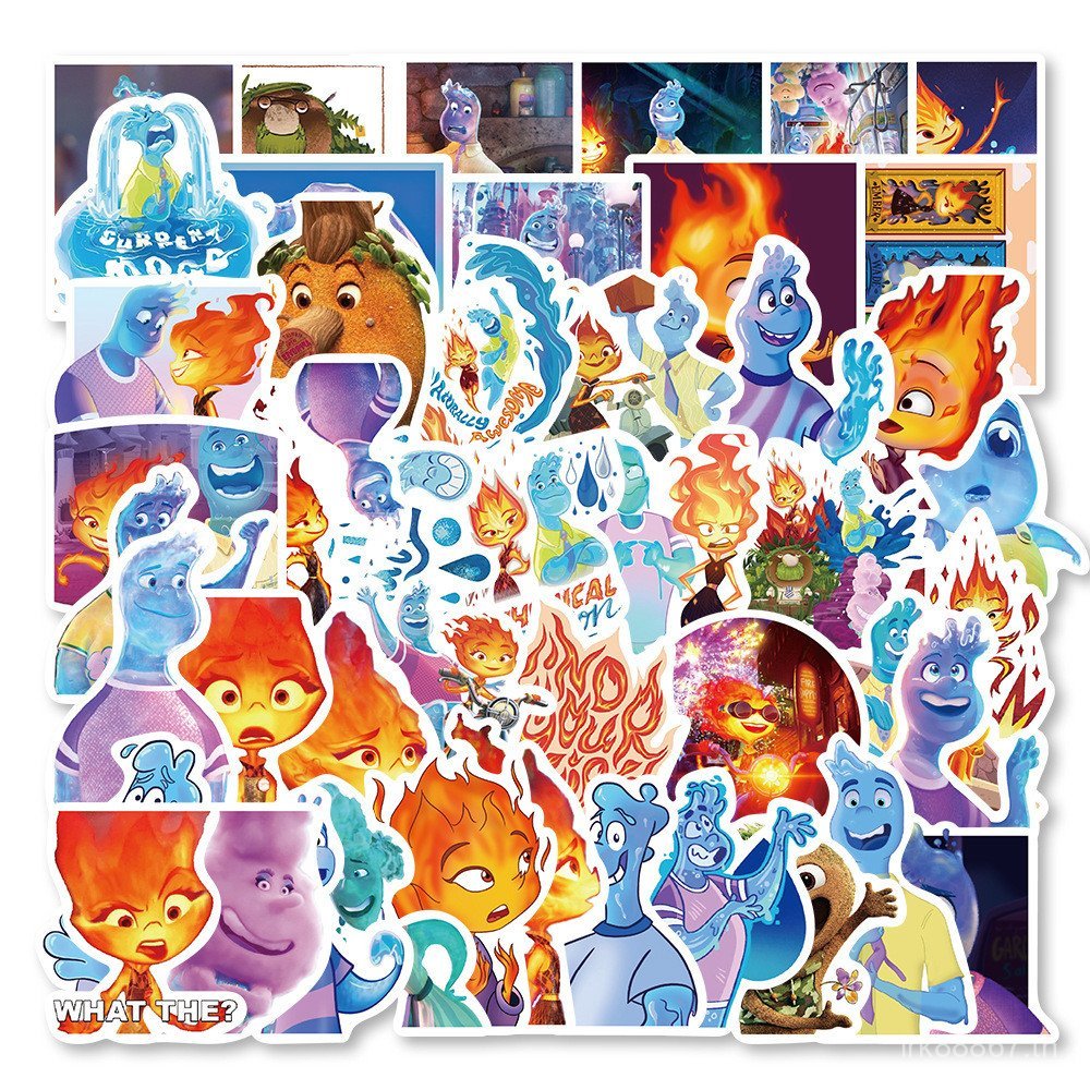 ยอดนิยม 50 ชิ้นภาพเคลื่อนไหวภาพยนตร์ Crazy Element City สติกเกอร์ DIY ตกแต่งกระเป๋าเดินทางรถจักรยานย