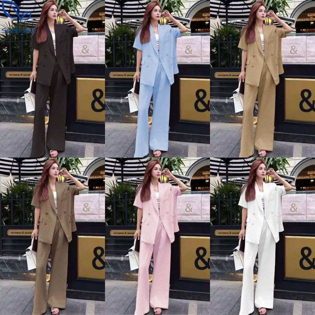 SUNBALEE SUIT-34 ชุดเซ็ตสูท Blazer เสื้อสูทผู้หญิง ใส่ทำงาน ใส่เที่ยว เสื้อ+กางเกง สินค้าพร้อมส่ง