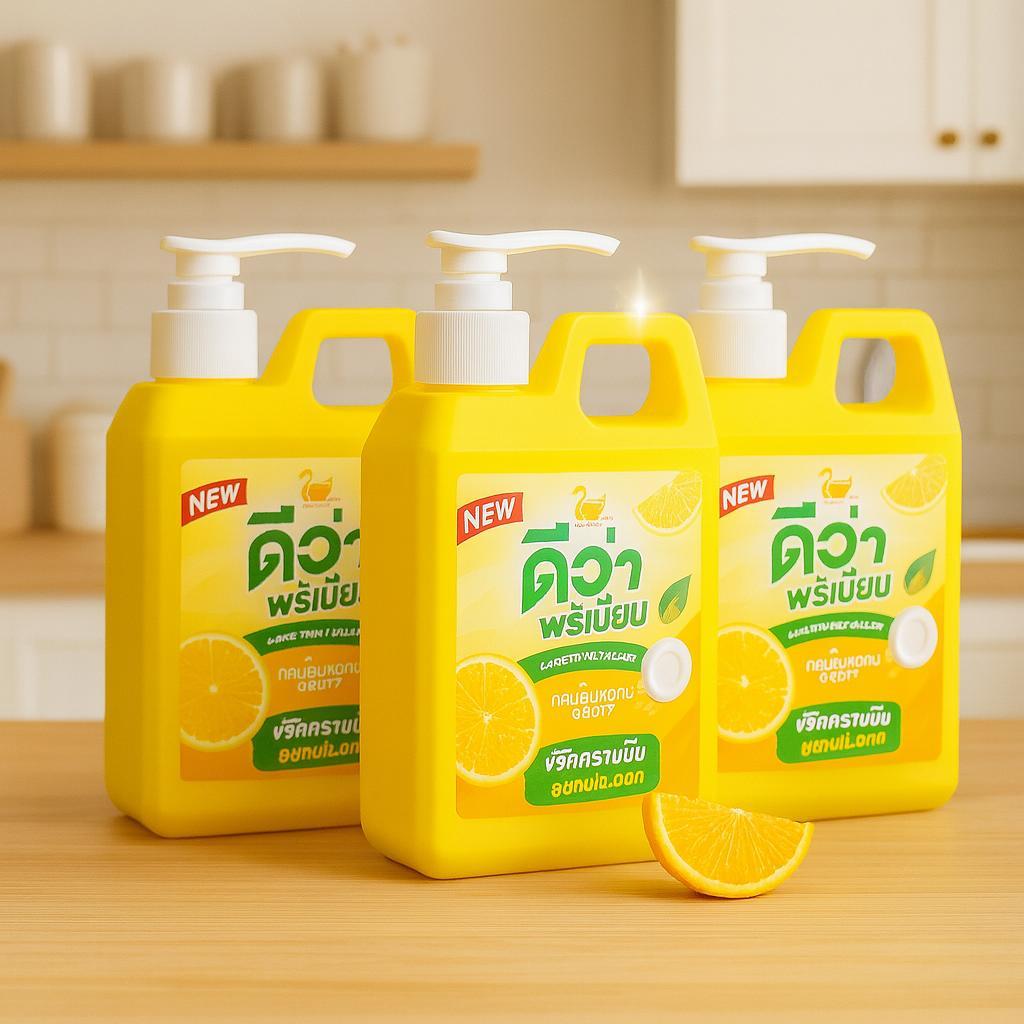 Yellow พรีเมียม น้ำยาล้างจาน กลิ่นมะนาว1000มลx3. หัวปั๊มกดง่ายโซเดียมลอริลลอีเทอร์และลอริลกลูโคไซด์ 50% OFF ราคาพิเศษ