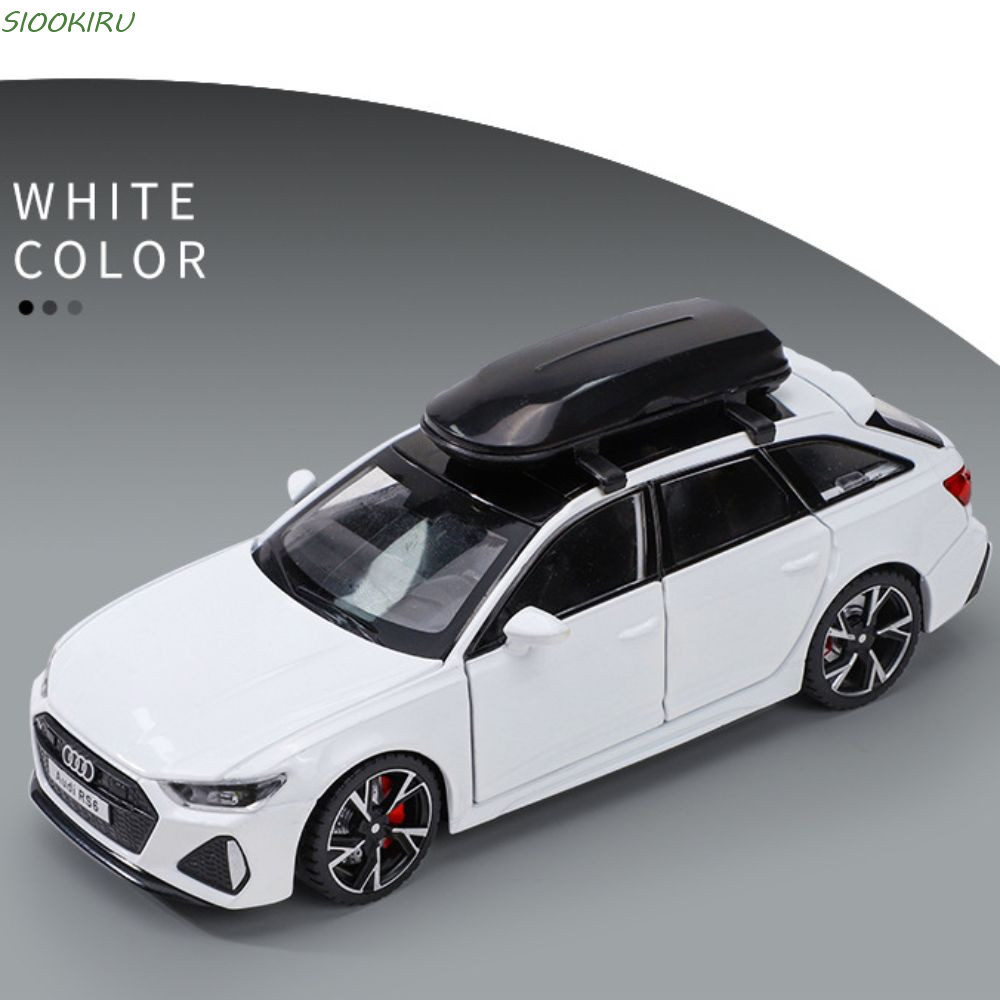 SIOOKIRU Audi Alloy Car Model, Diecast Alloy Audi RS6 รถของเล่น, การศึกษา 7 ประตูเปิดพร้อมเสียงแสงคว