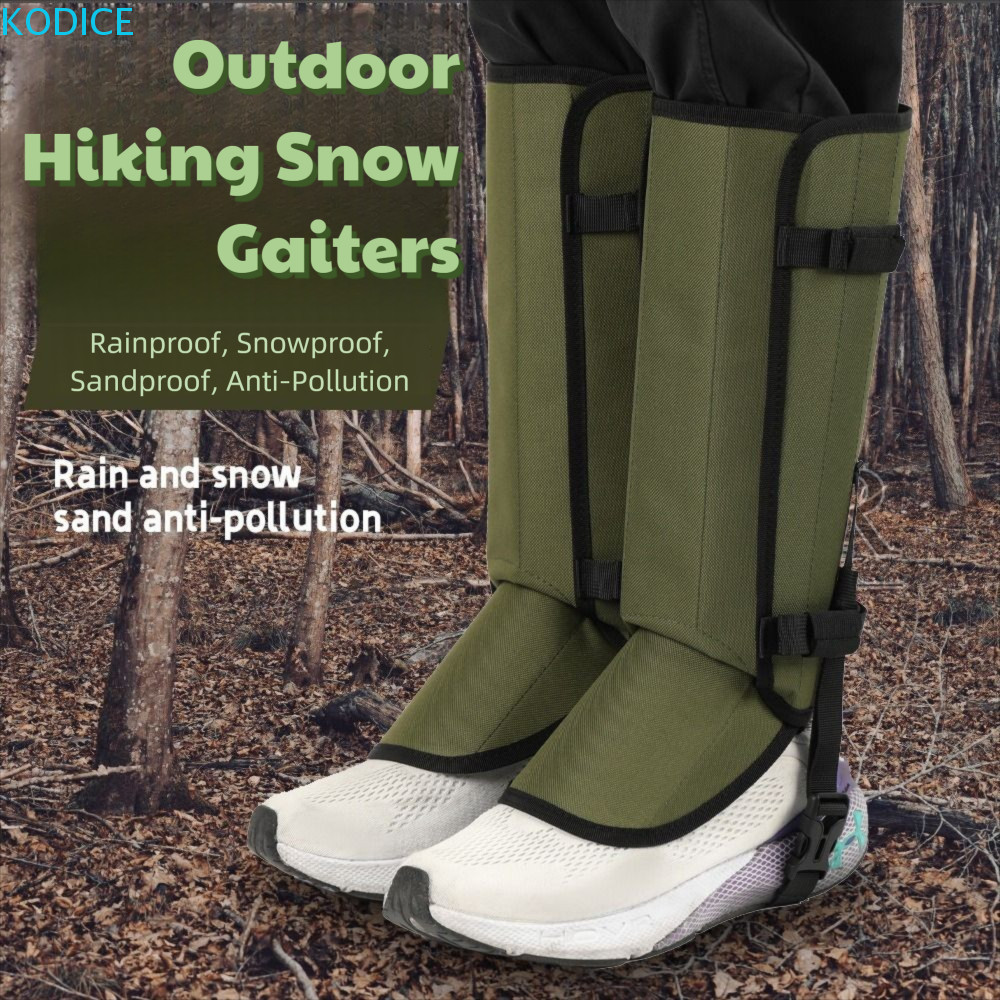 KODICE เดินป่ากลางแจ้ง Gaiters, การออกแบบปรับได้วัสดุหนาขาป้องกันสนับแข้ง, กันลมสูงหลอดกันน้ํา Heavy
