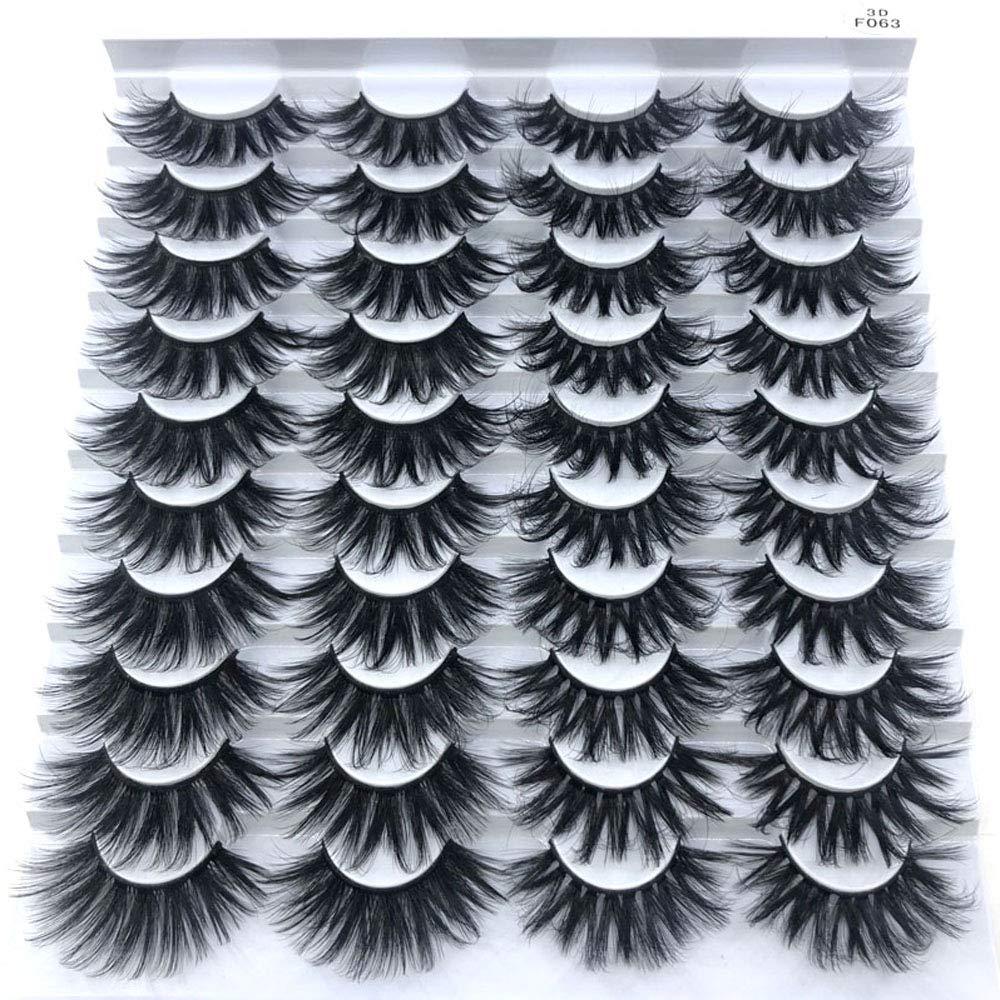 HBZGTLAD 20 คู่ 25 มม.3d Mink Lashes Bulk Faux พร้อมกล่องที่กําหนดเอง Wispy Natural Mink Lashes Pack