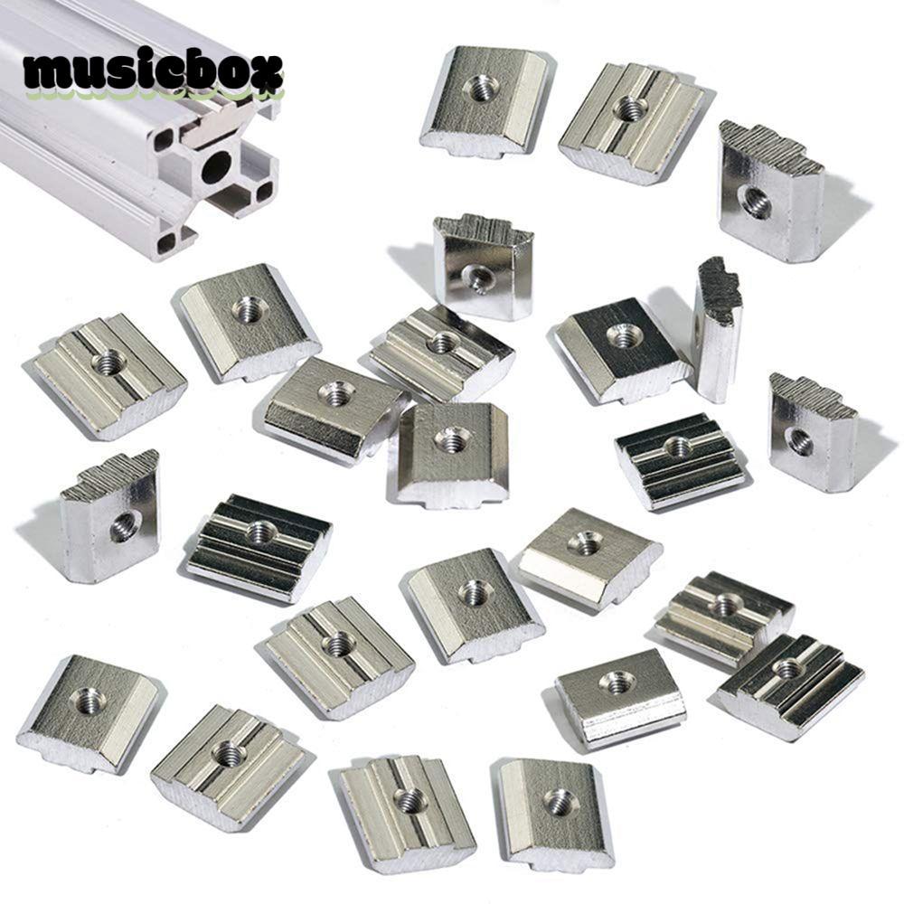 MUSICBOX Hammer Nut 20PCS อลูมิเนียมโปรไฟล์ T Block T-Track เลื่อน T Slot Nut