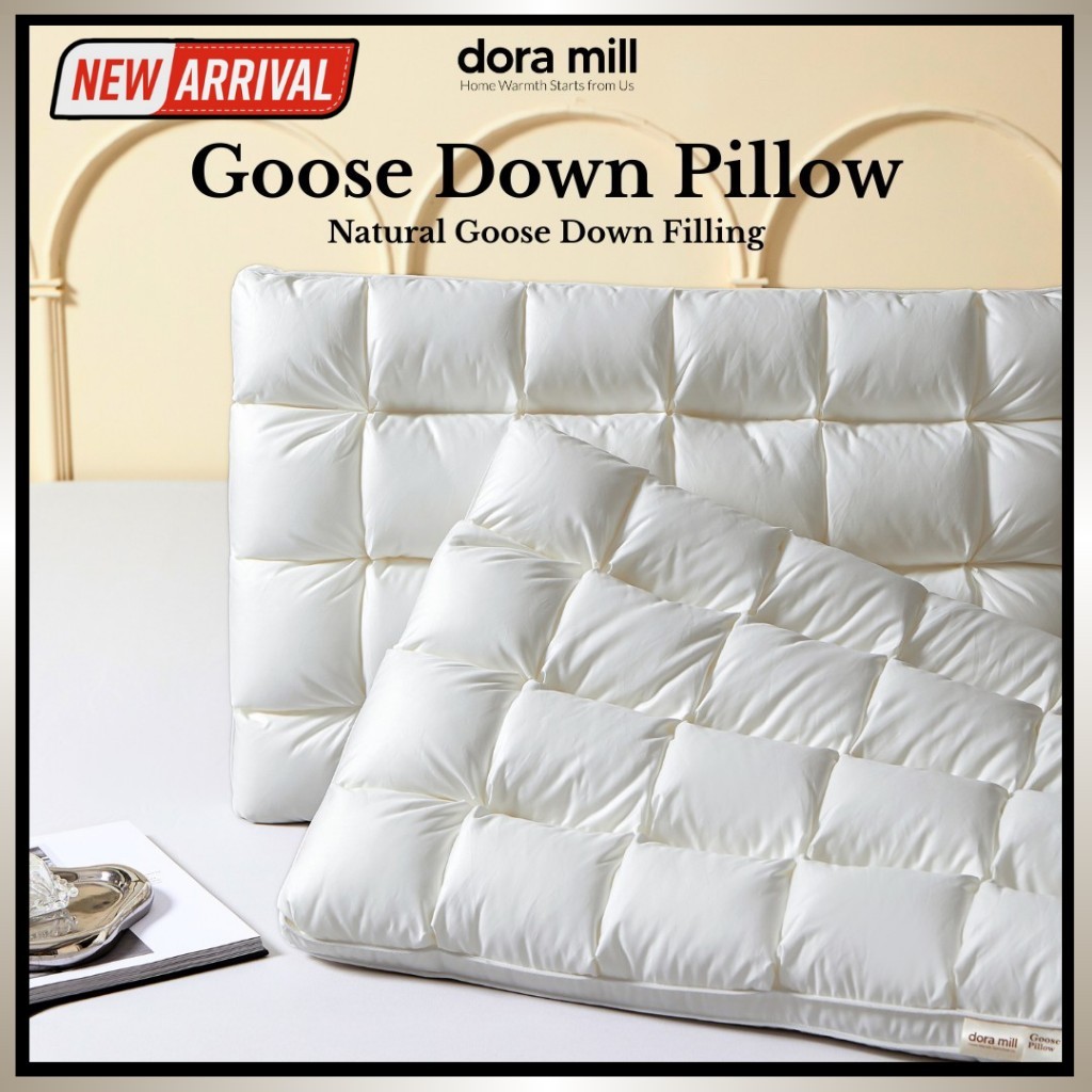 DORAMILL หมอนห่านลงหรูหรา Sleep 1300g Bantal Bulu อังสะ Bantal บรรเทาอาการปวดคอสนับสนุน APL