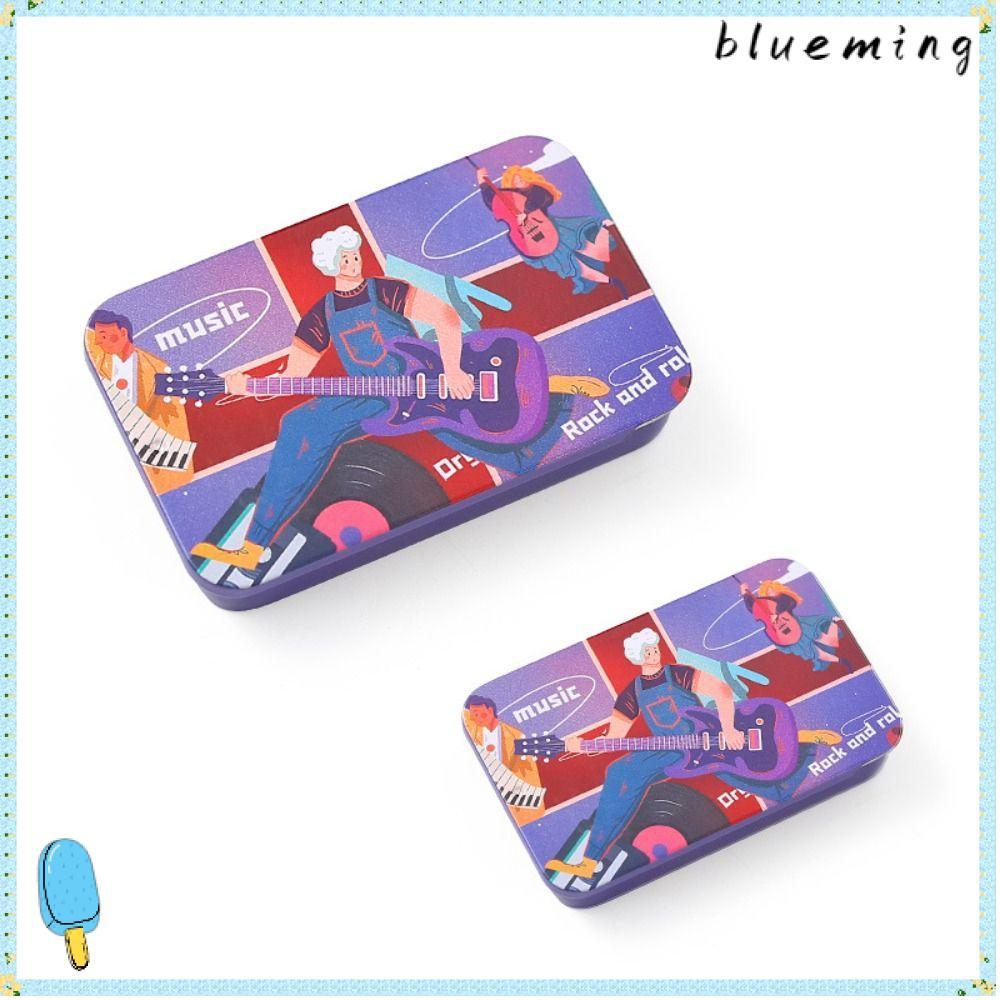 กล่องเก็บปิ๊ก BLUEMING พิมพ์การ์ตูน ปิ๊กกีตาร์เหล็ก , อุปกรณ์กีตาร์พกพาขนาดเล็ก Plectrum