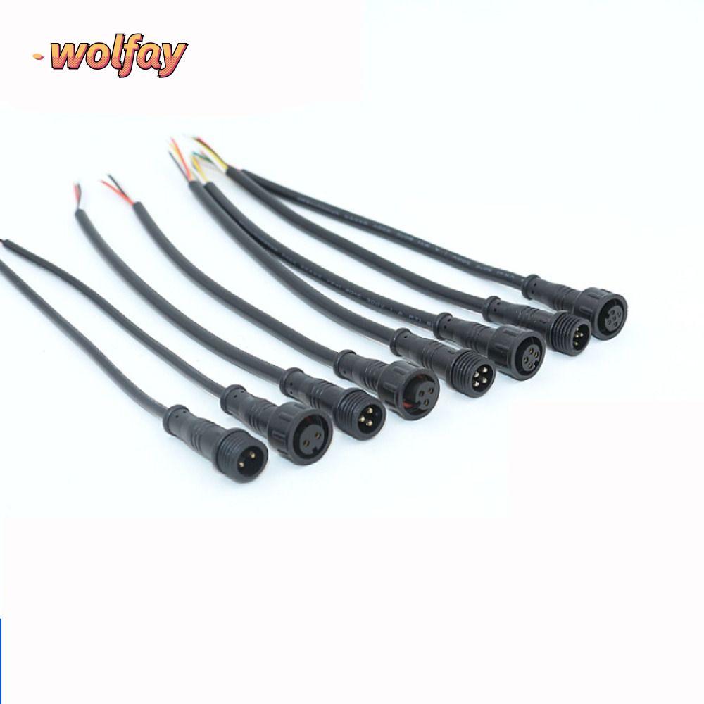 WOLFAY 2Pin 3Pin 4Pin แจ็ค, 2Pin 3Pin 4Pin IP67 ชายหญิง LED Connector, LED Light Connector 20 ซม.สาย