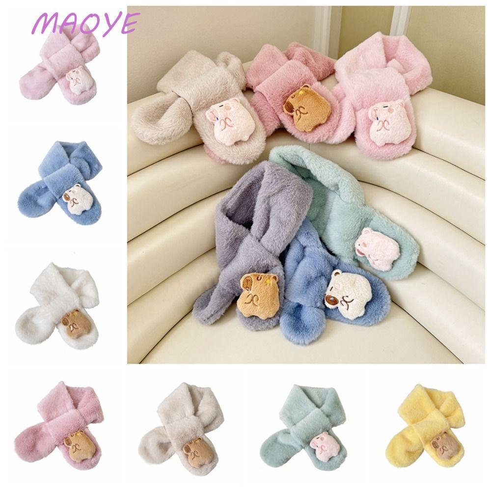 CAHasilde 2 ชิ้นผ้าพันคอตุ๊กตา Kapibala, Kawaii Kapibala รูปเด็ก Kapibala น่ารักเลียนแบบกระต่ายขนหนา