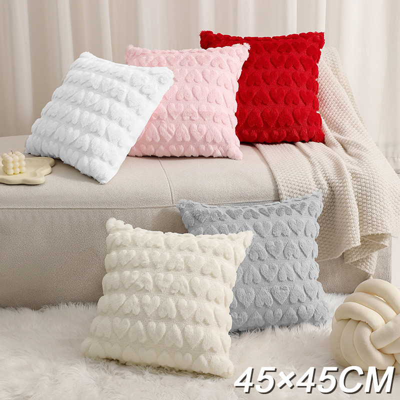 ปลอกหมอน Plush 45*45cm นุ่มและสบาย สไตล์โมเดิร์น มีซิป ถอดซักได้ สำหรับตกแต่งบ้าน ﻿