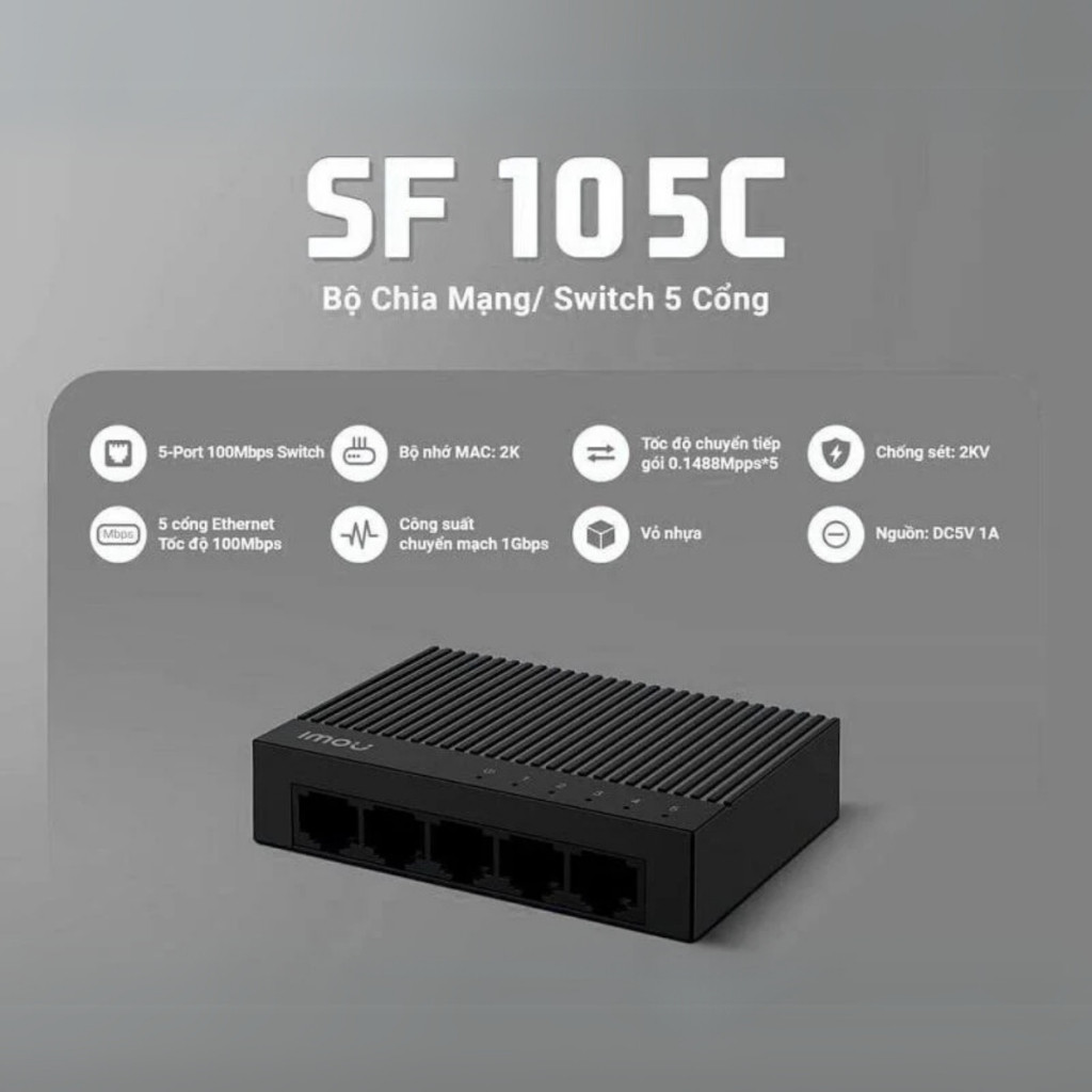 [ของแท้] IMOU Network Switch SF105C / SF108C / SG105C / SG108C – สวิตช์เครือข่าย 5/8 พอร์ต,