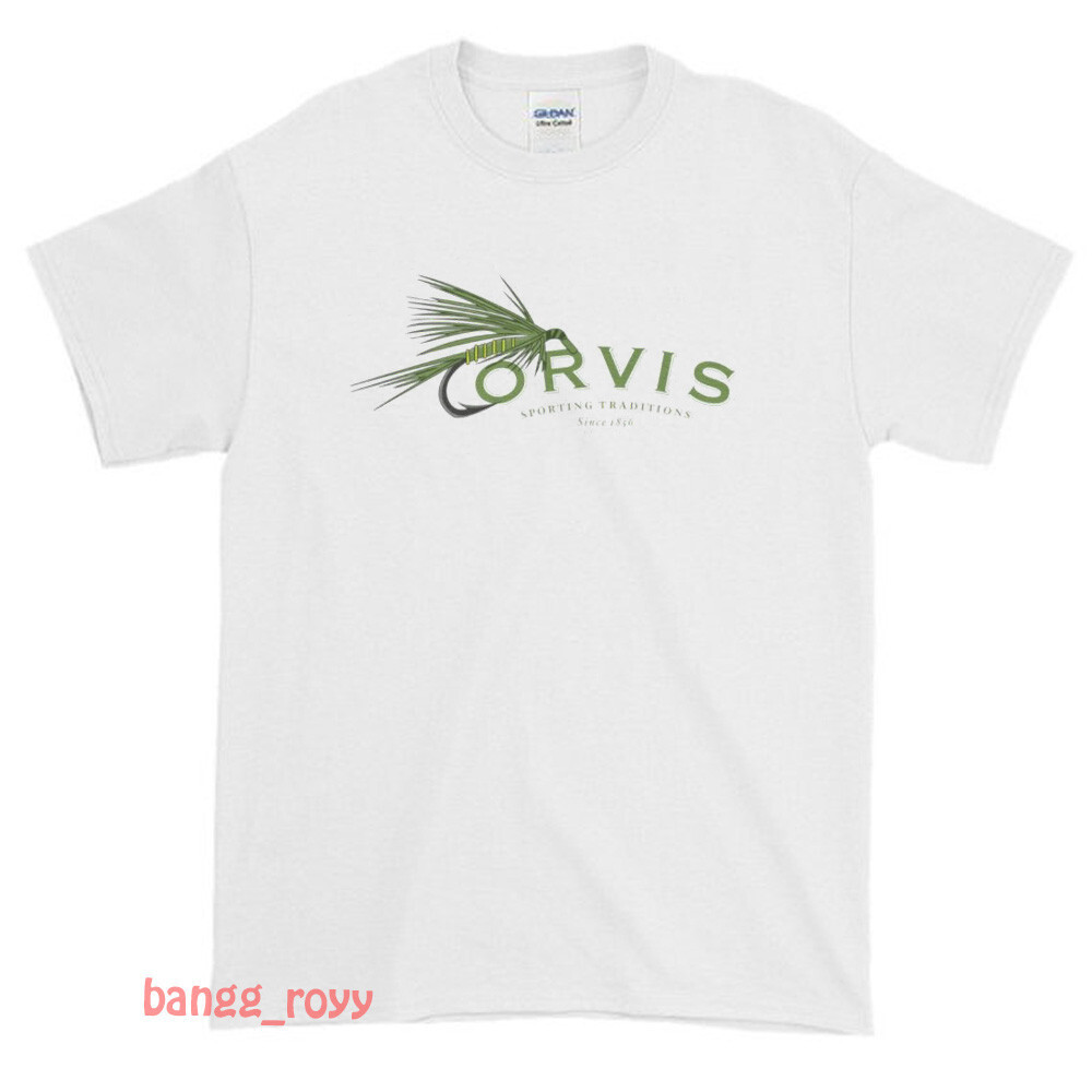 เสื้อยืดผ้าฝ้าย 100% ออกแบบโลโก้ Orvis Fly Reel สไตล์อารมณ์ขัน