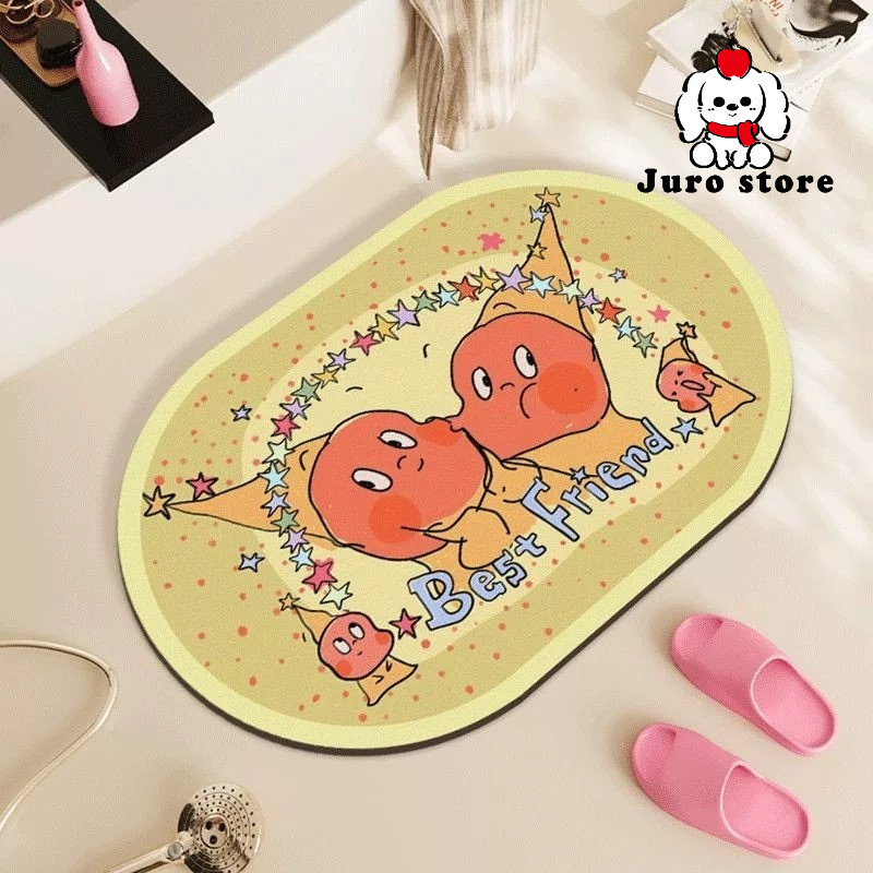 JURO CUTE CHARACTER TWINKLE MOTIF FLOOR MAT/BATHROOM MAT/KOREAN DESIGN