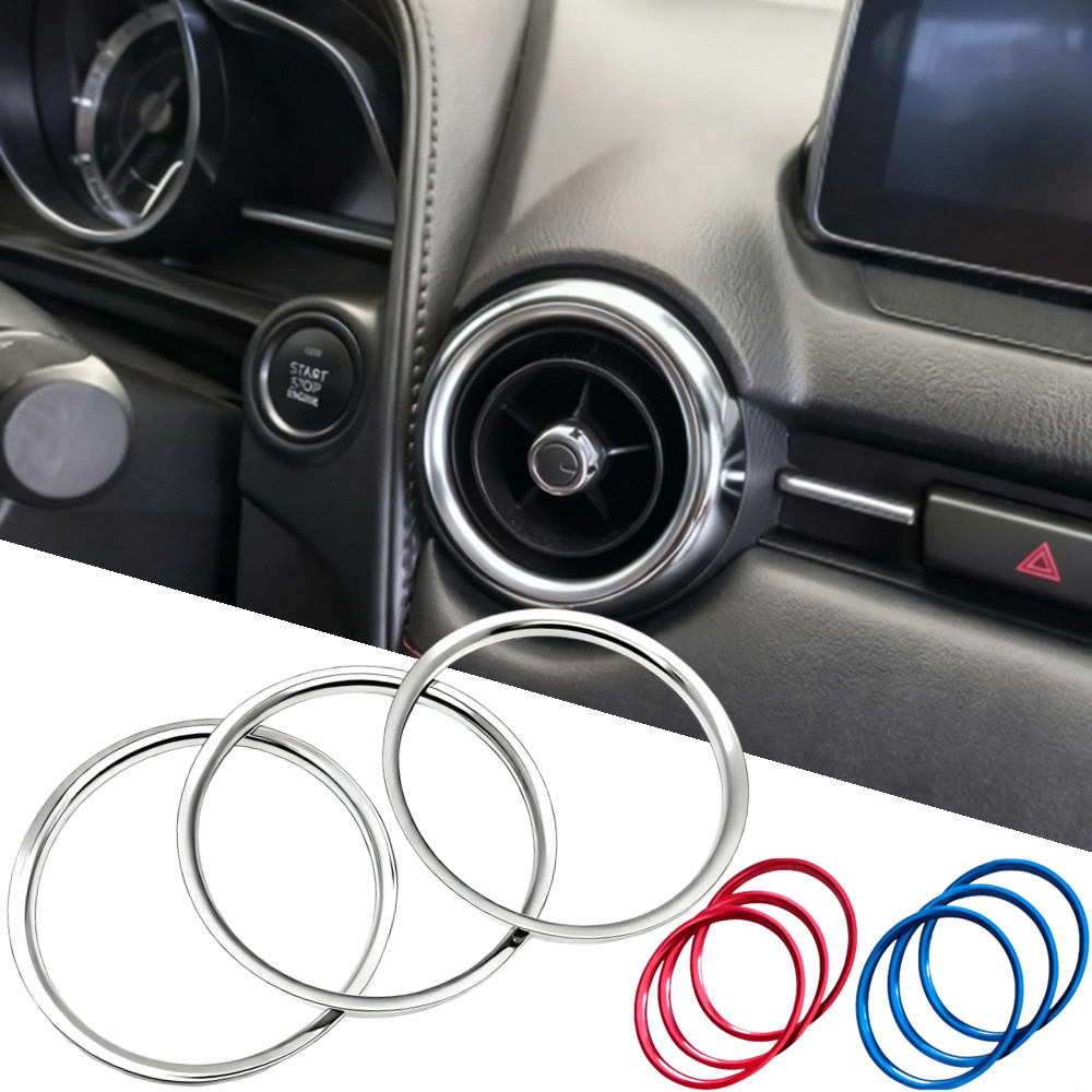 สําหรับ MAZDA MX-5 MX5 CX-3 Mazda 2 CX3 RF ND อลูมิเนียมรถ Central เครื่องปรับอากาศ Vent Outlet แหวน