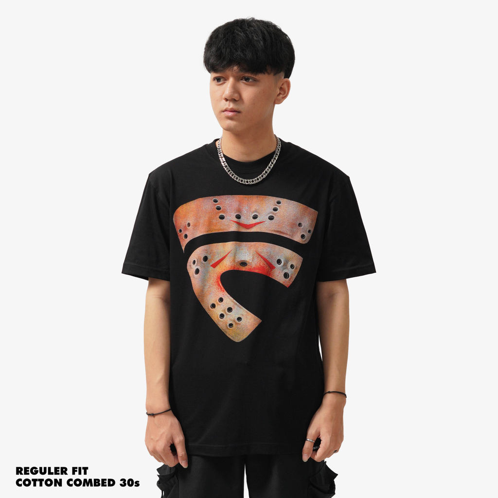 KATUN MENS T-SHIRT COMBED COTTON 30s CASUAL SIMPLE SHORT SLEEVE BLACK FRIDAY KILLER | FRIDAY 13 สีดํ