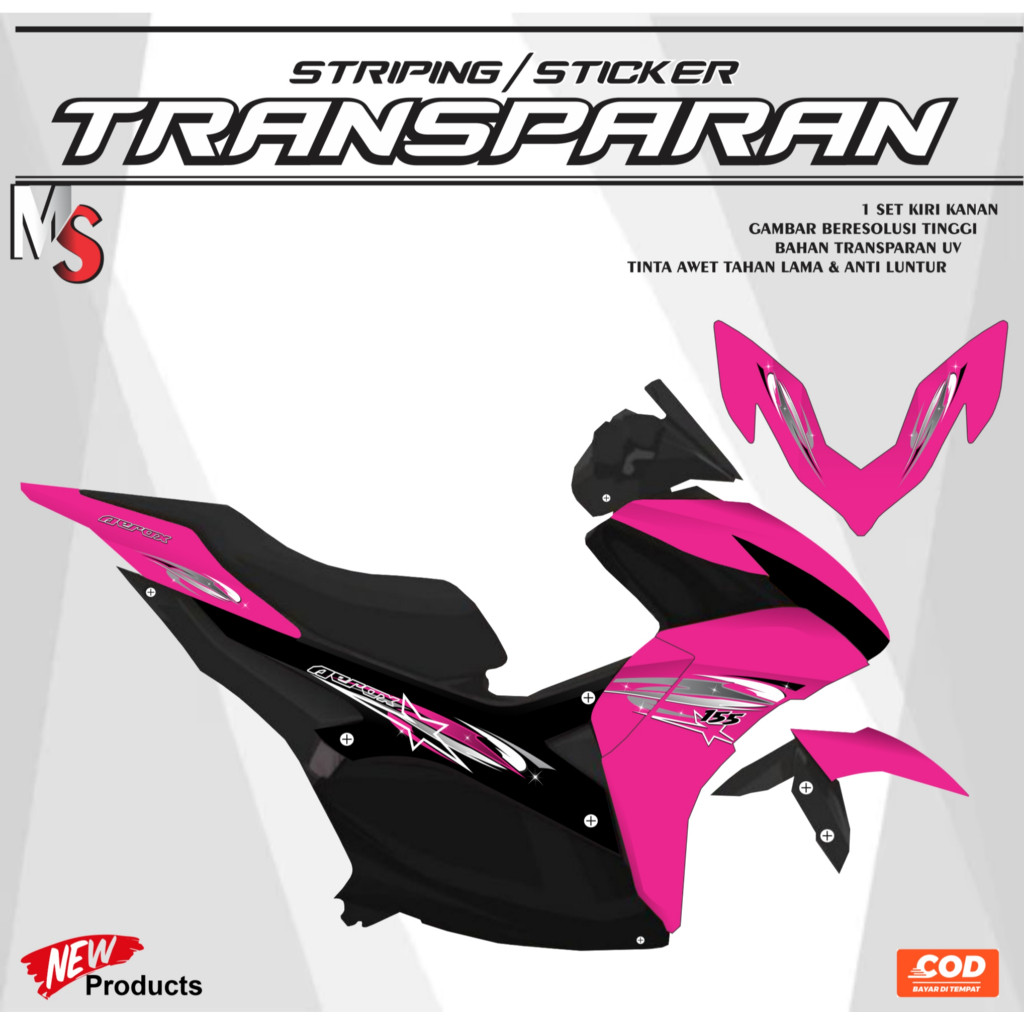 สติ๊กเกอร์ / สติ๊กเกอร์ AEROX แถบ TRANSPARENT ใหม่ MS BINTANG LIMITED EDITION M2