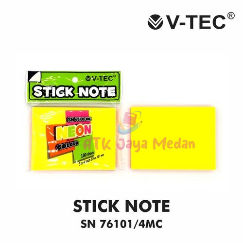Sticky Note สีนีออน sn 76101 3x4 นิ้ว Vtec