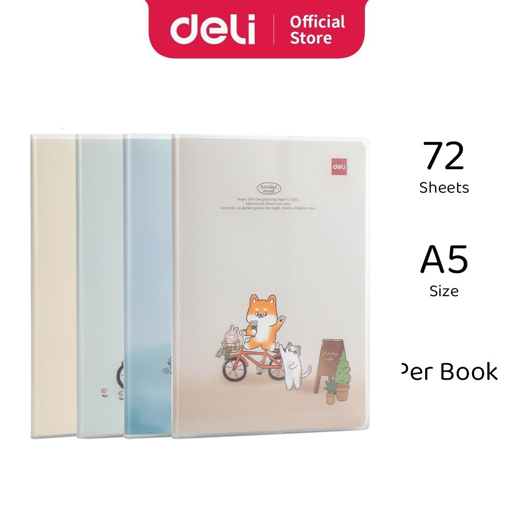 Deli Notebook EN306 Holiday Mood Series EVA Cover Notebook ขนาด A5 72 แผ่น [Per Book]