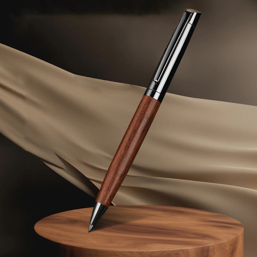 ปากกาโลหะลายไม้-rosewood.ebony.ธุรกิจ.แห้งเร็ว.เรียบ-ดํา-0.5mm - รูปที่ 4