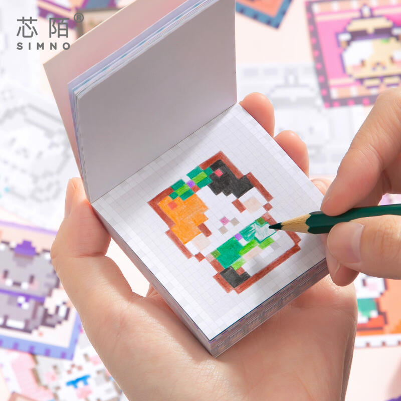 WEI 50 ชิ้น [Pixel Coloring 3.0 Series] กระดาษเขียนธีมอาหารธีมสัตว์ Pixel สไตล์สติกเกอร์ลูกปัดสําหรับ Journaling Scrapbooking Planner Decor - รูปที่ 2